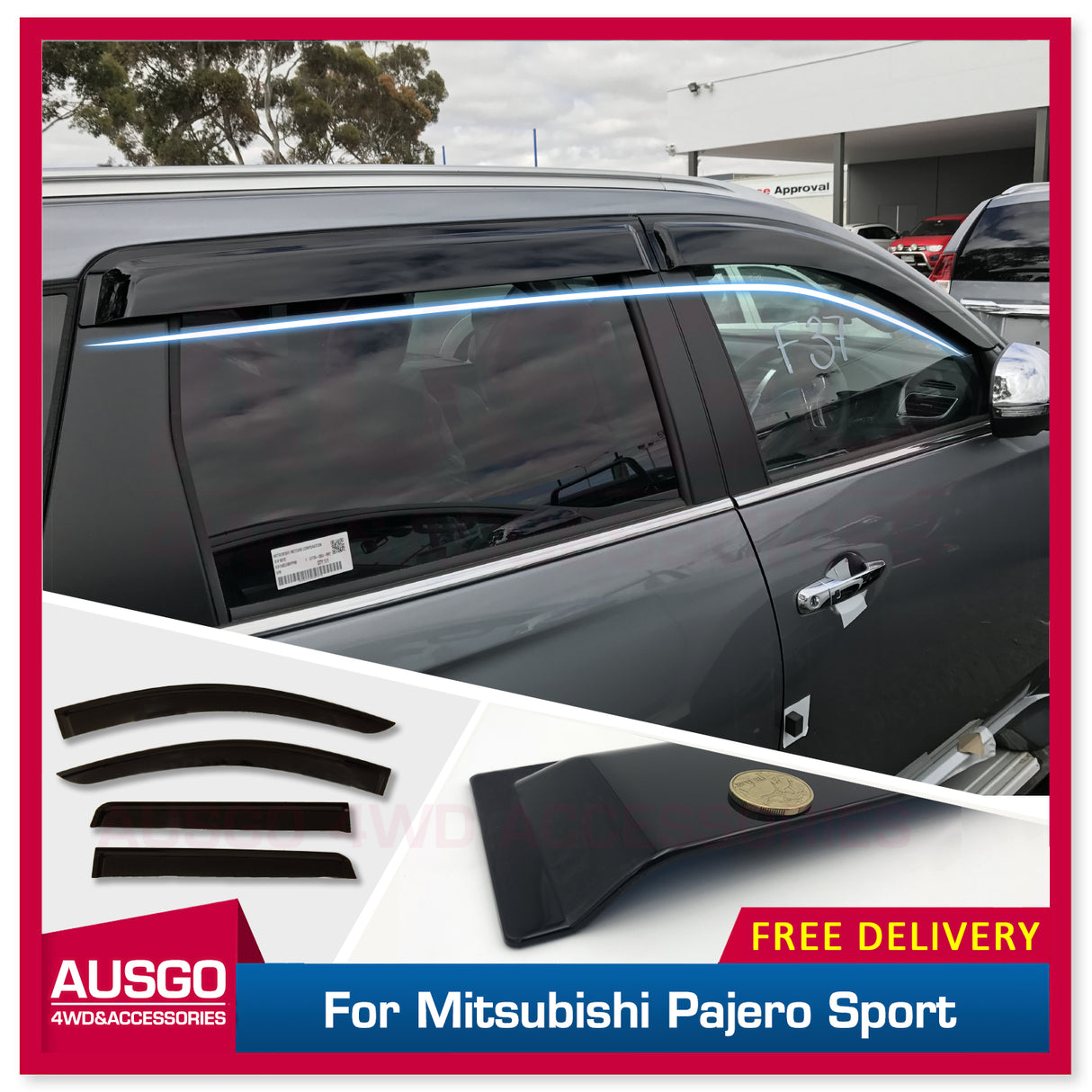 Injection Weathershields for Mitsubishi Pajero Sport QE & QF Series 2015-Onwards