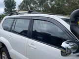 Injection Weather Shields + Bonnet Protector for Toyota Landcruiser Prado 120 2003-2009 6PCS Weathershields Window Visors