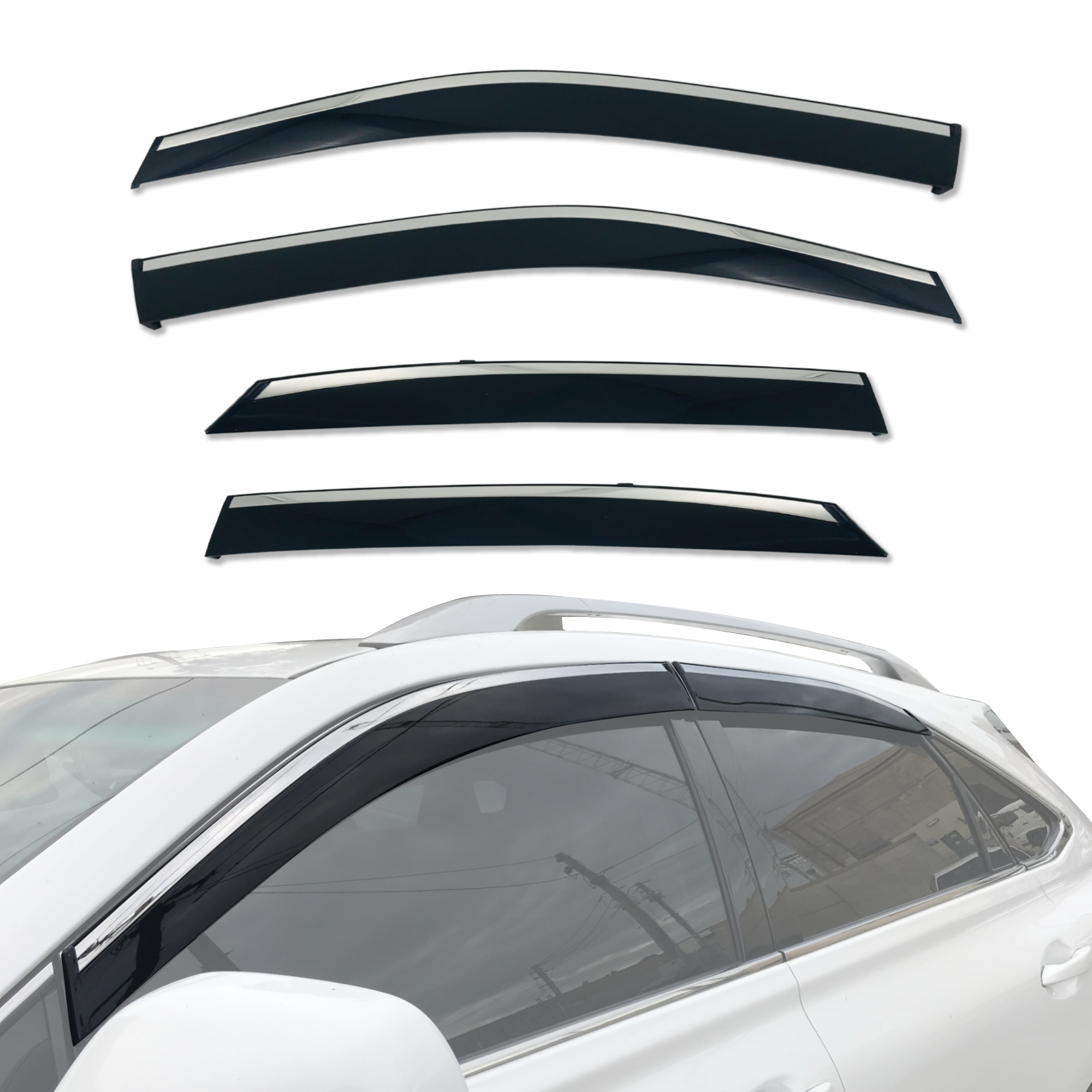 Stainless Trim Weather Shields for Lexus RX270 RX350 RX450H 2009-2015