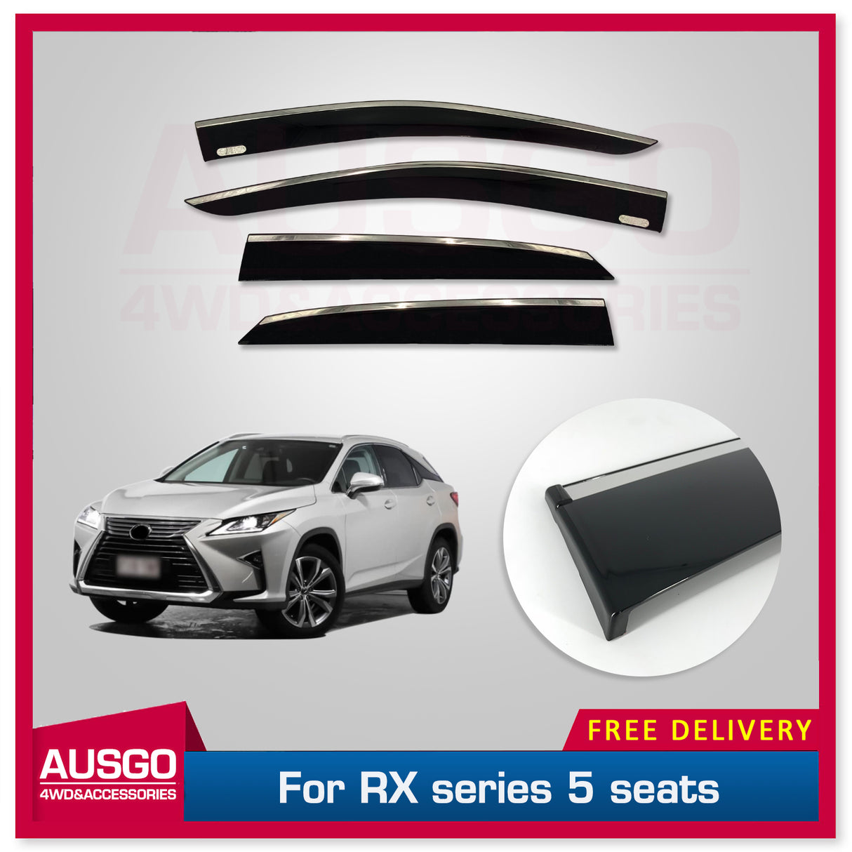 Stainless Trim Weather Shields for Lexus RX200T / 300 / 350 / 450H 5 Seats 2015-2022