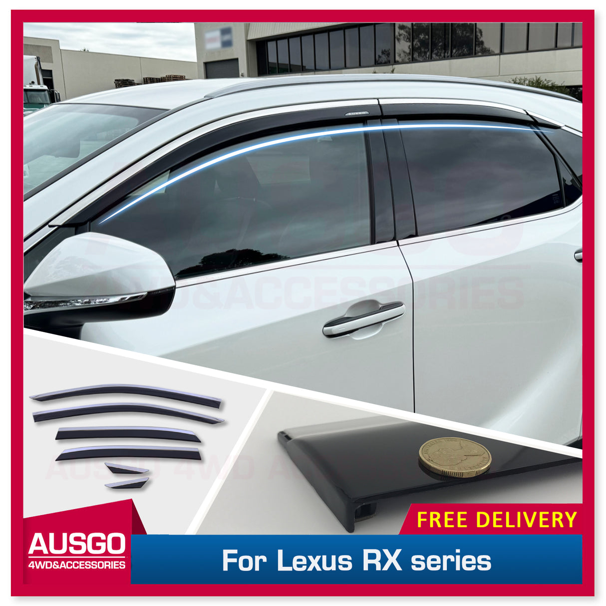 Stainless Trim Weather Shields for Lexus RX Series RX350 /  RX350h / RX500h 2022-Onwards