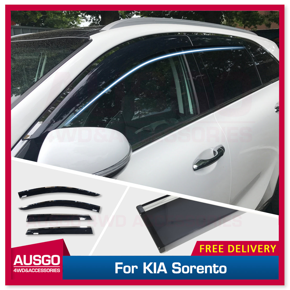 Stainless Trim Weather Shields for KIA Sorento UM Series 2015-2020