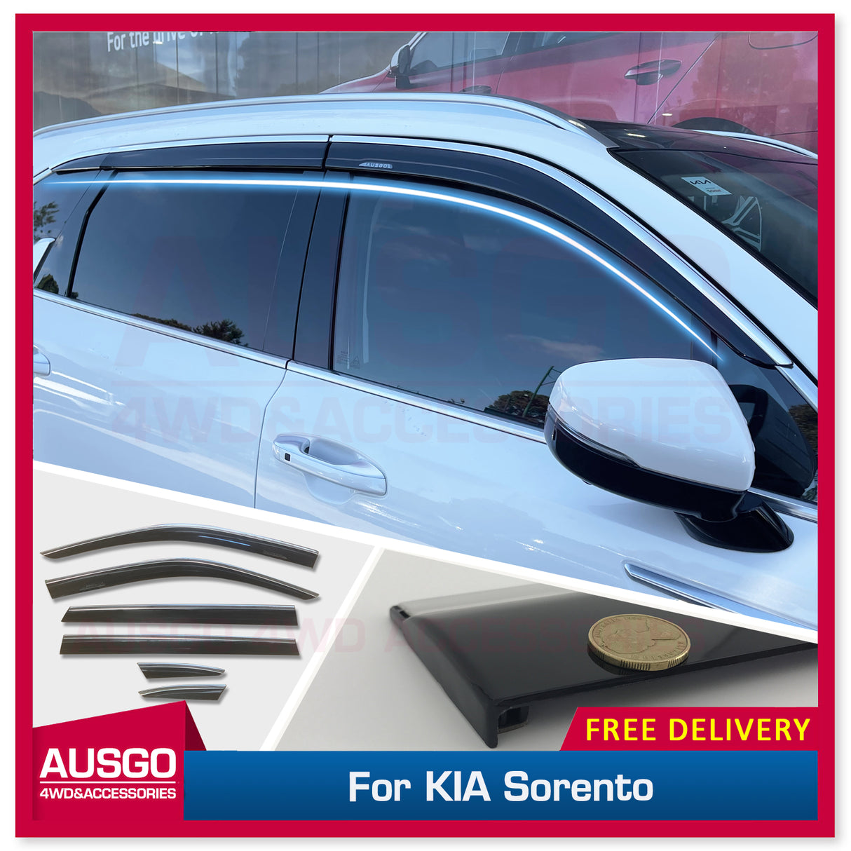 Stainless Trim Weather Shields for KIA Sorento MQ4 2020-Onwards