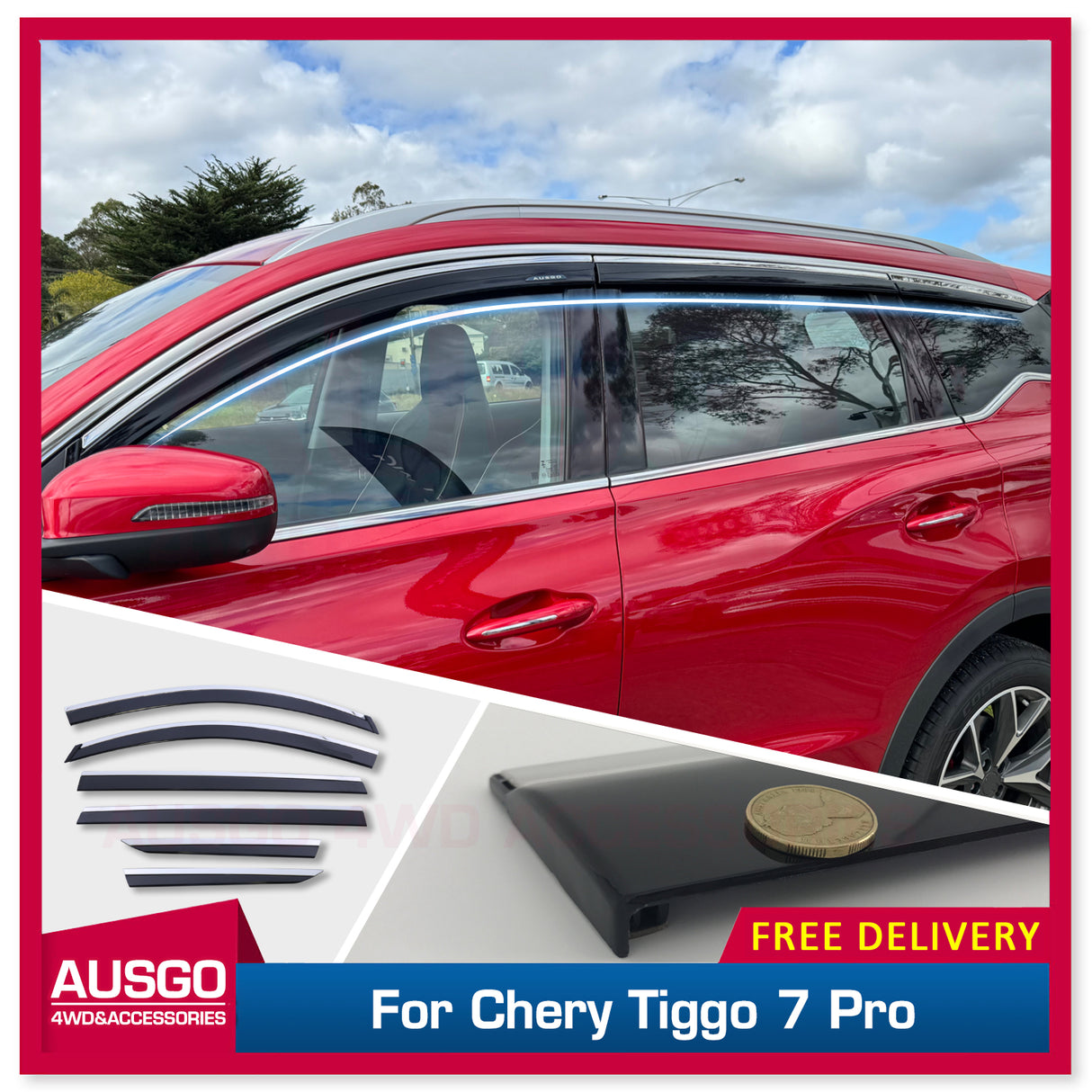 Stainless Trim Weather Shields for Chery Tiggo 7 Pro 2023-Onwards