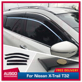 Stainless Trim Weather Shields for Nissan X-Trail Xtrail T32 2014-2022