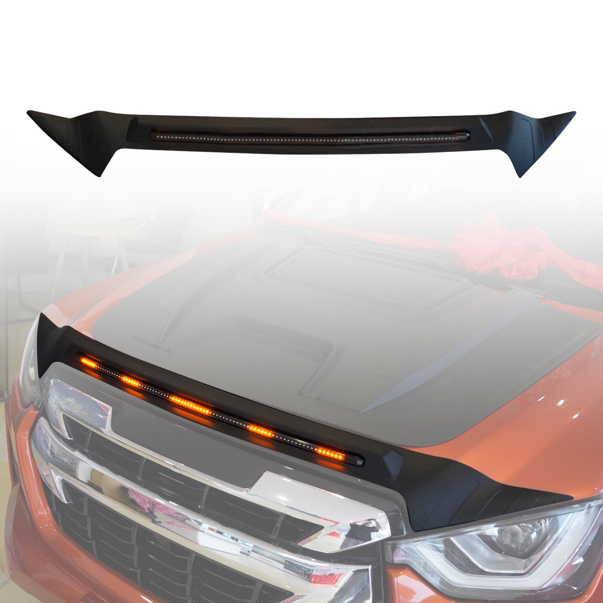 Bonnet Protector with LED Light for ISUZU D-MAX DMAX 2020-Onwards