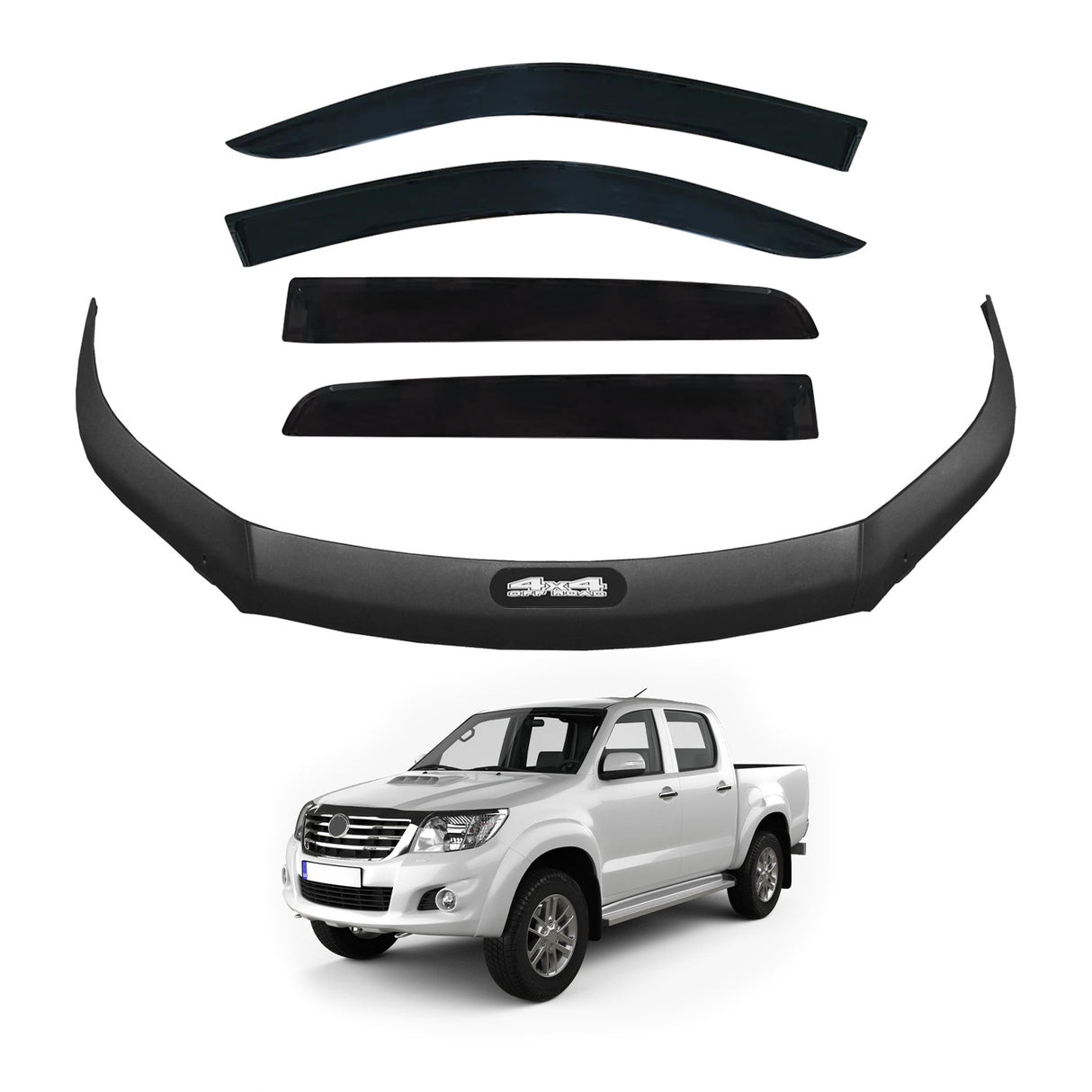 Injection Weather Shields + Bonnet Protector for Toyota Hilux Dual Cab 2015-2020