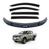 Weather Shields + Bonnet Protector for Mitsubishi Triton MQ MR Dual Cab 2015-2018