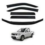 Weather Shields + Bonnet Protector for Nissan Navara D40 Spanish Dual Cab 2005-2010