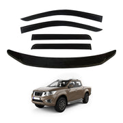 Weather Shields + Bonnet Protector for Nissan Navara NP300 D23 Dual Cab 2015-2020