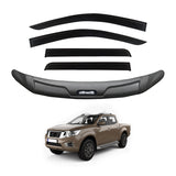 Weather Shields + Bonnet Protector for Nissan Navara NP300 D23 Dual Cab 2015-2020