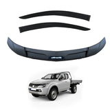 Weather Shields + Bonnet Protector for Mitsubishi Triton MQ MR Extra Cab 2015-2018