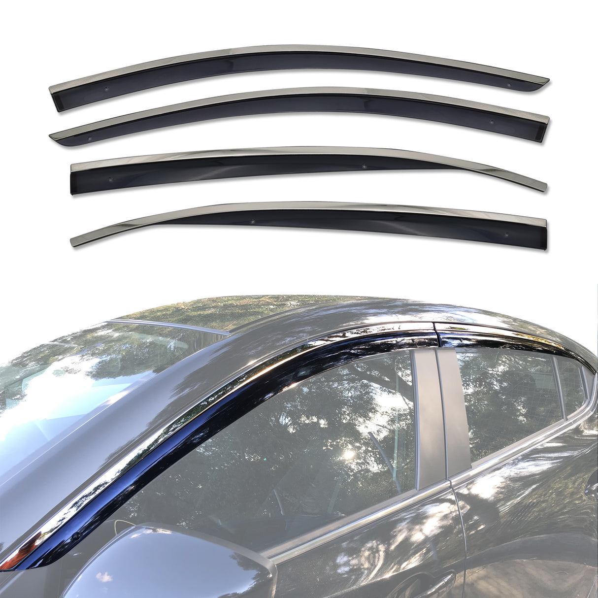 Stainless Trim Weather Shields for Mazda 3 BM BN Series Sedan / Hatch 2013-2019