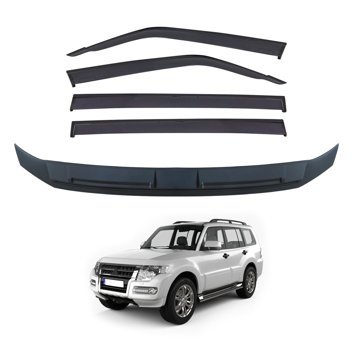 Injection Weather Shields + Bonnet Protector for Mitsubishi Pajero 2007-2020