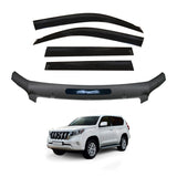 Injection Weather Shields + Bonnet Protector for Toyota Land Cruiser Prado 150 2010-2013