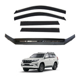 Stainless Trim Weather Shields + Bonnet Protector for Toyota Land Cruiser Prado 150 2018-Onwards