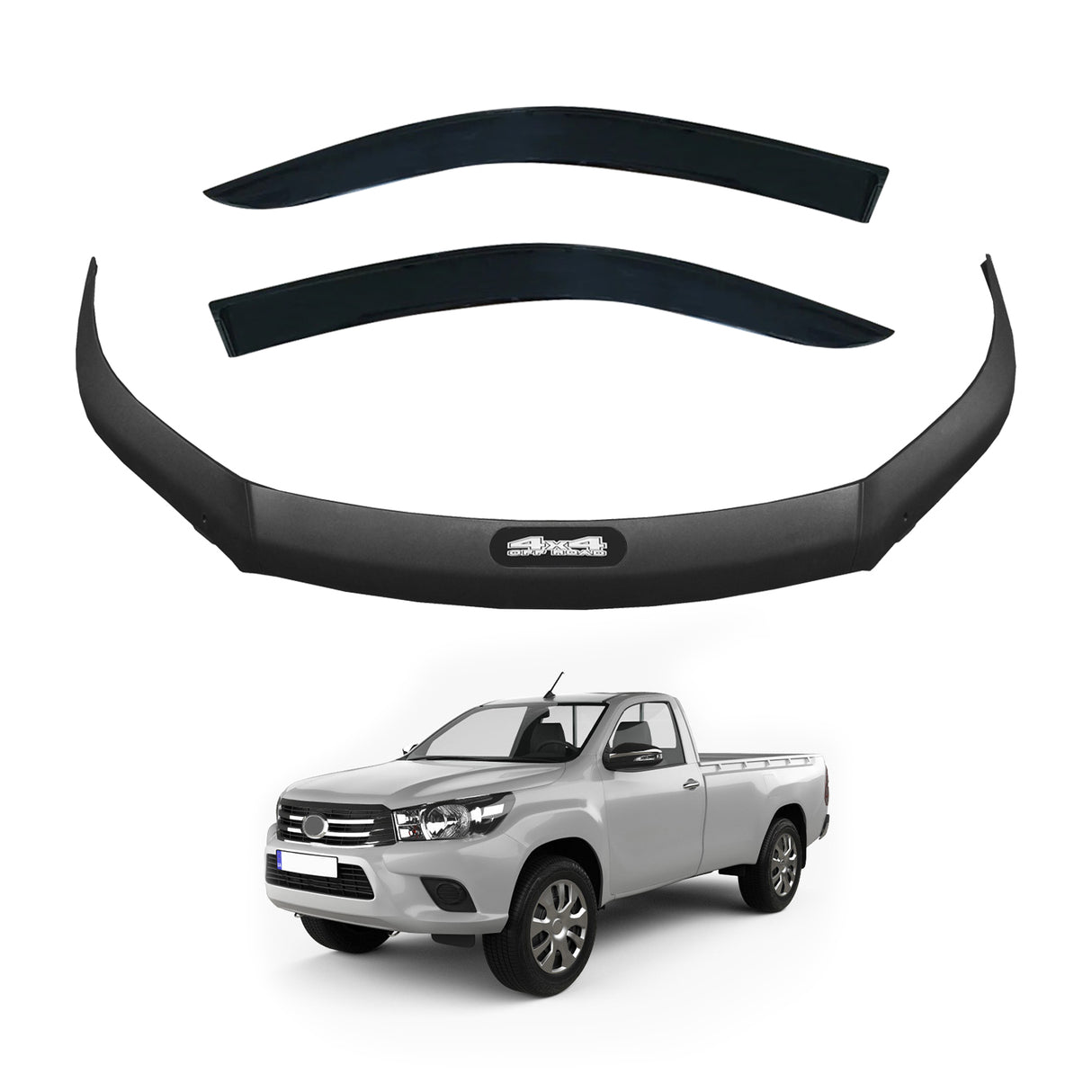 Injection Weather Shields + Bonnet Protector for Toyota Hilux Single Cab 2015-2020