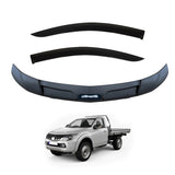 Weather Shields + Bonnet Protector for Mitsubishi Triton MQ MR Single Cab 2015-2018