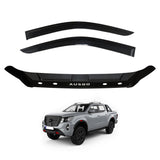 Weather Shields + Bonnet Protector for Nissan Navara NP300 D23 Single / Extra Cab 2020-Onwards