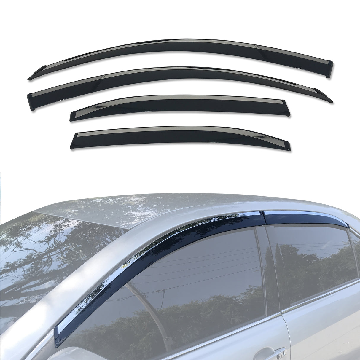 Stainless Trim Weather Shields for Toyota Aurion 2006-2011