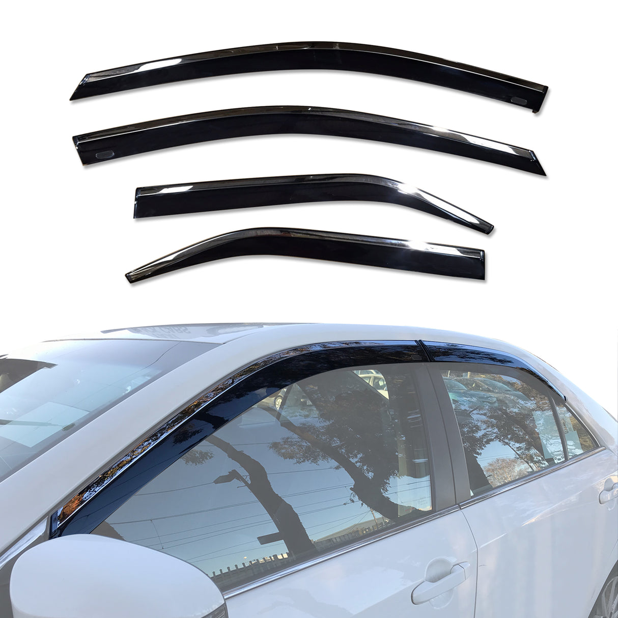 Stainless Trim Weather Shields for Toyota Aurion 2012-2017