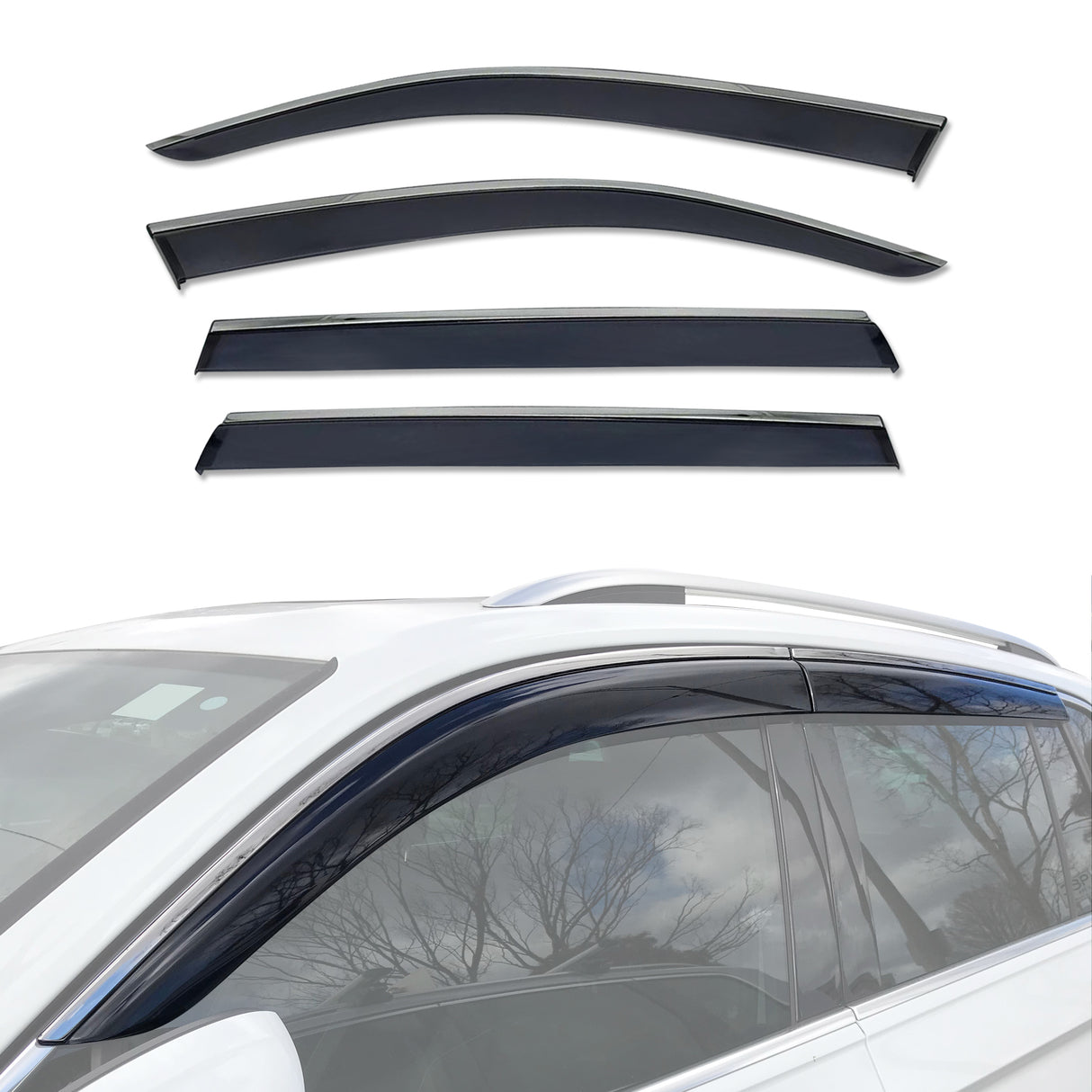 Stainless Trim Weather Shields for Volkswagen Tiguan 2016-Onwards