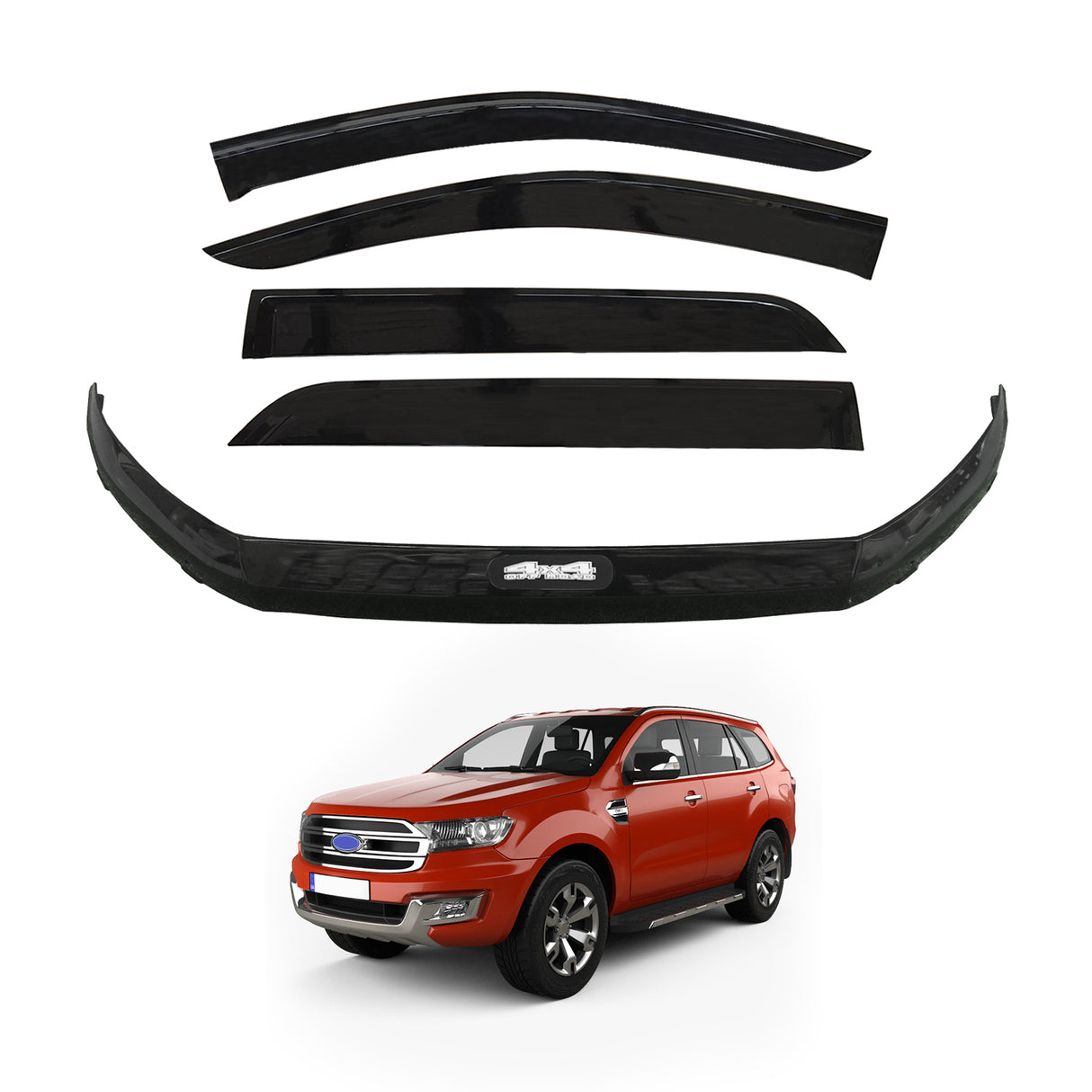 Weather Shields + Bonnet Protector for Ford Everest UA Series 2015-2022