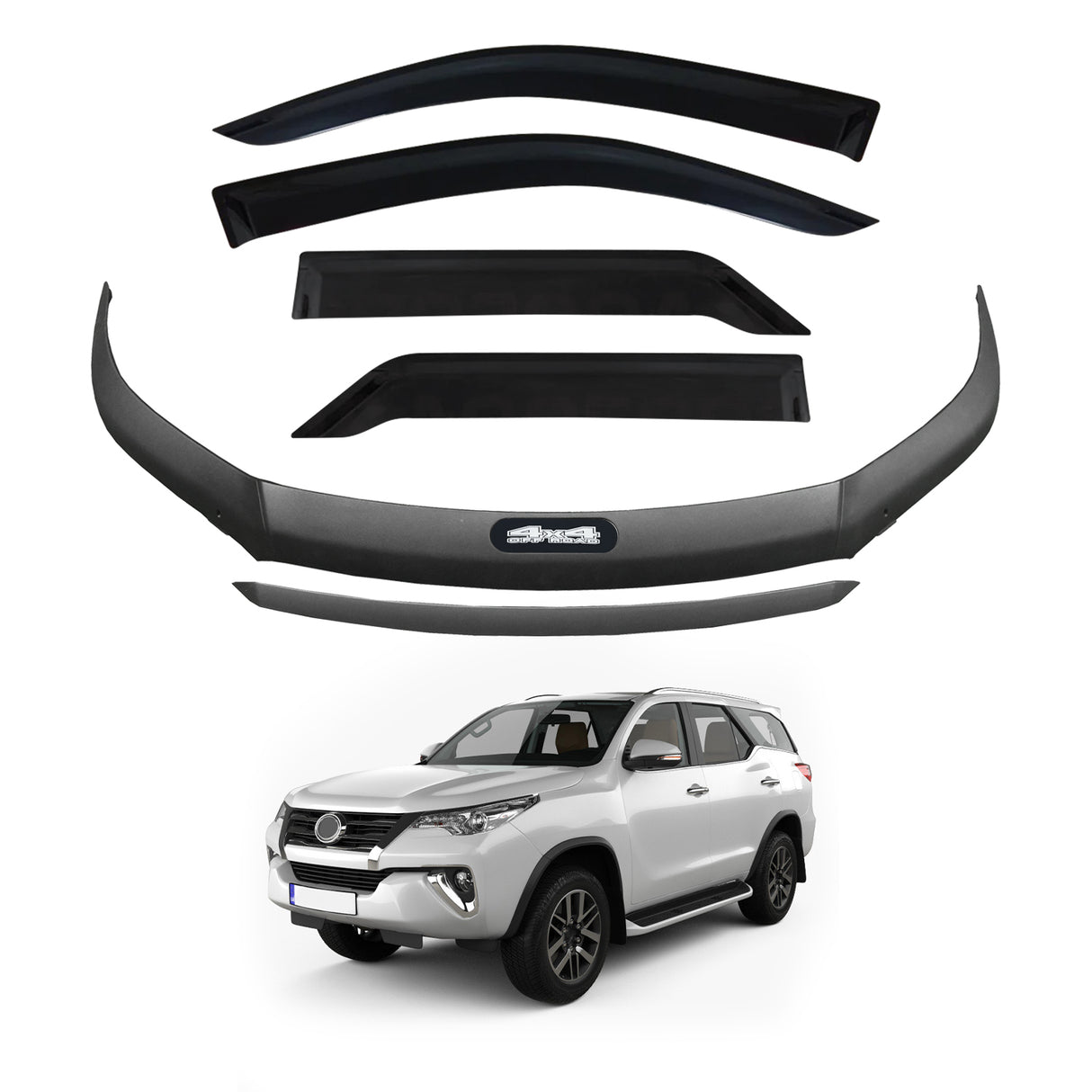 Weather Shields + Bonnet Protector for Toyota Fortuner 2015-2020