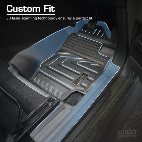 Front 2pcs 5D TPE Door Sill Covered Car Floor Mats for Suzuki Jimny Manual Transmission 2018-Onwards