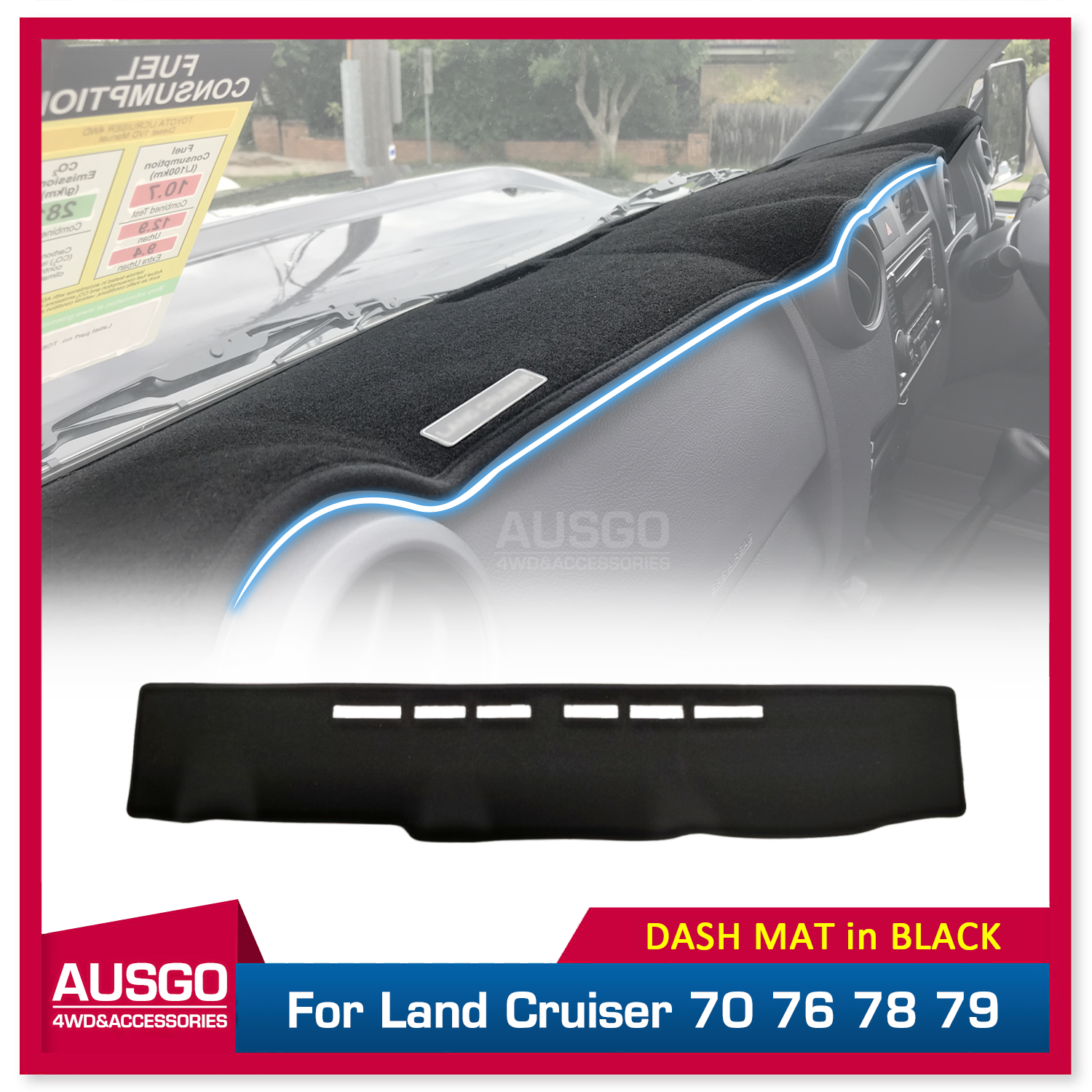 3D Black Dash Mat For Toyota Landcruiser 70 76 78 79 2009-2023 Dashboa –  AUSGO 4X4 Accessories