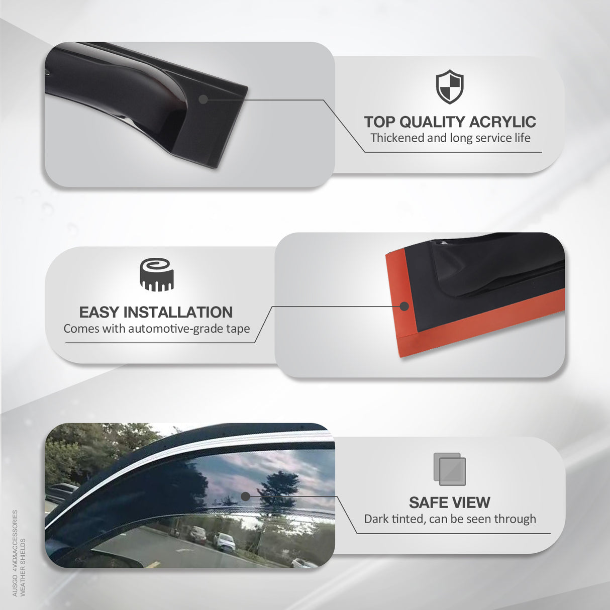 Wide Type Weathershields for Toyota Land Cruiser 100 105 Series 1998-2007