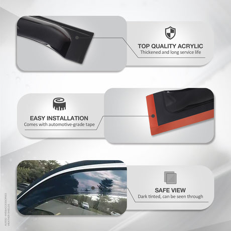 Wide Type Weather Shields for Toyota Land Cruiser Prado 250 Series 2024-Onwards