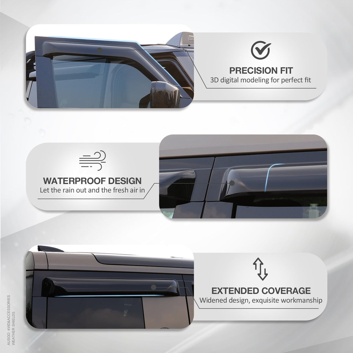 Wide Type Weather Shields for Jeep Gladiator Dual Cab 2020-Onwards