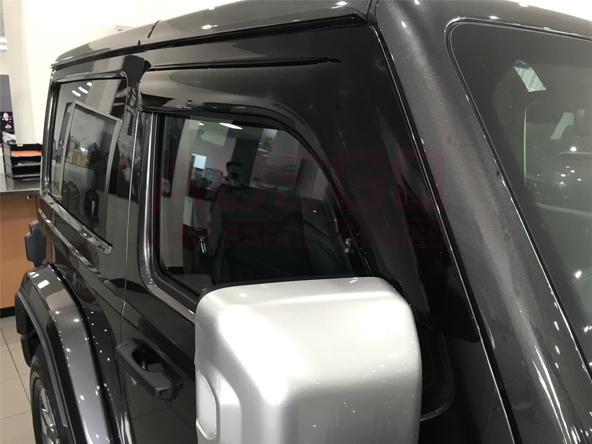 Wide Type Weather Shields + Bonnet Protector for Jeep Wrangler 2-Door JL 2018-Onwards