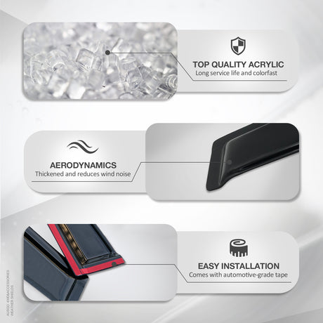 Luxury Weather Shields for Ford Laser Sedan 1998-2002