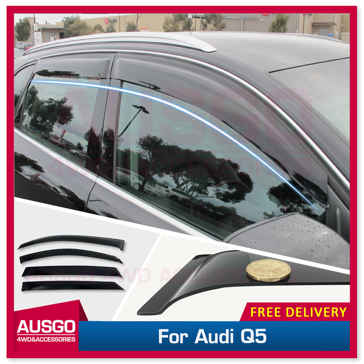 Weather Shields for Audi Q5 2009-2017 4pcs Weathershields Window Visor ...