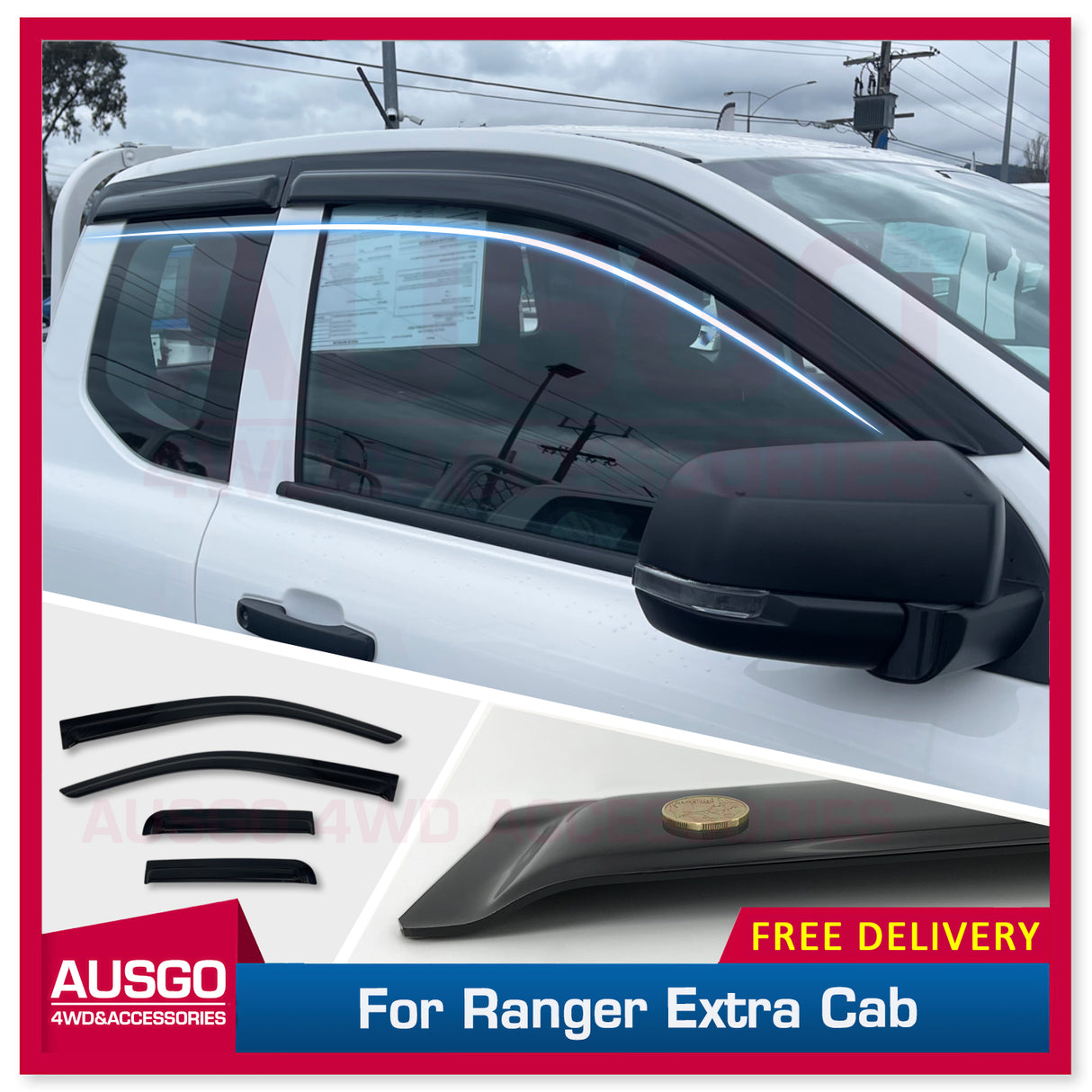 Luxury Weather Shields for Ford Ranger Next-Gen Extra Cab 2022-Onwards ...