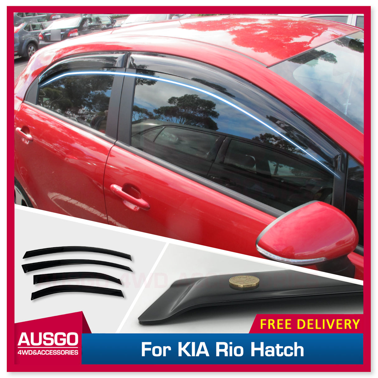 Luxury Weather Shields for KIA Rio UB Series Hatch 2011-2016