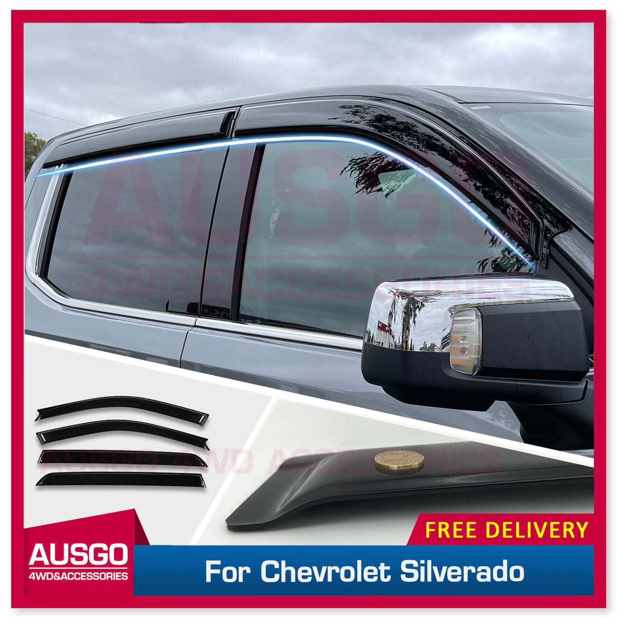 Luxury Weather Shields for Chevrolet Silverado T1 Series 2020-Onwards