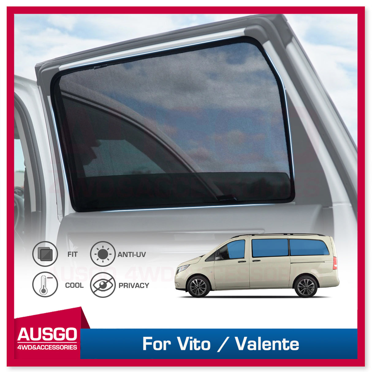 Magnetic Window Sun Shade for Mercedes-Benz Vito / Valente 2015-Onwards