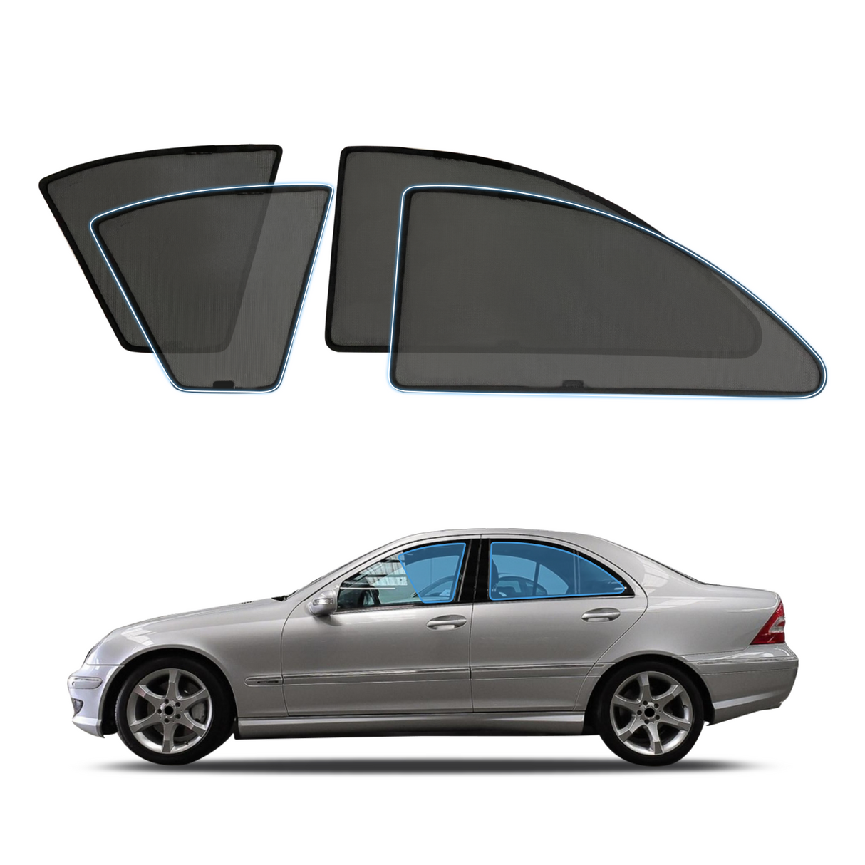 Magnetic Window Sun Shade for MERCEDES BENZ C-Class C Class W203 2000-2007