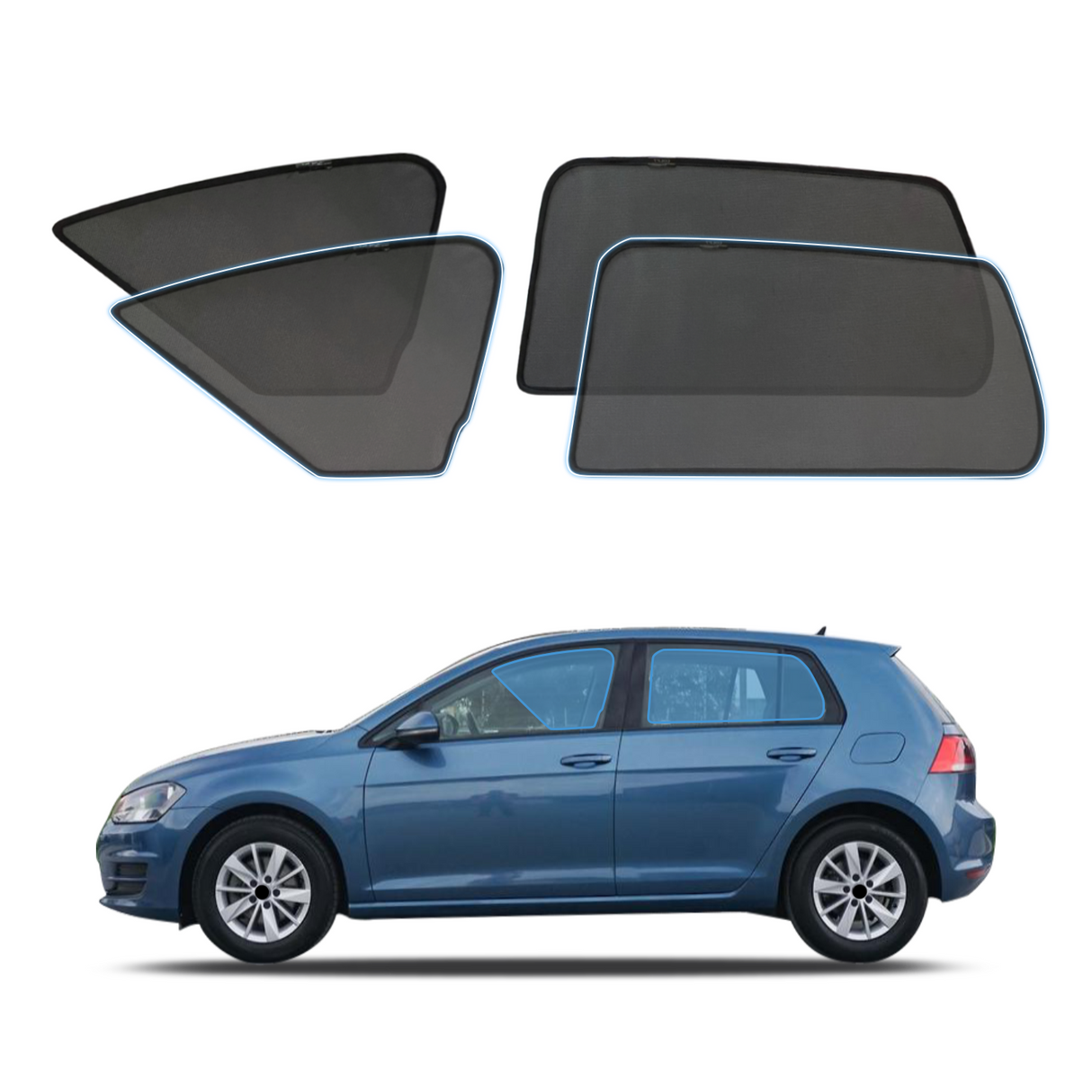 Magnetic Window Sun Shade for Volkswagen Golf 7th Gen MK7 MK7.5 Hatch 2013-2020