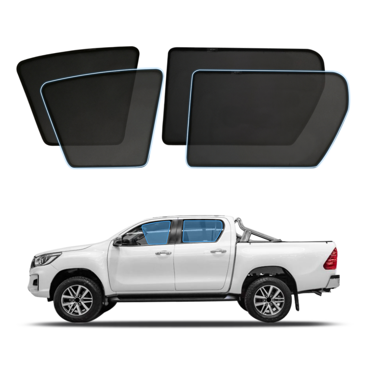 Magnetic Window Sun Shade for Toyota Hilux Dual Cab 2015-Onwards