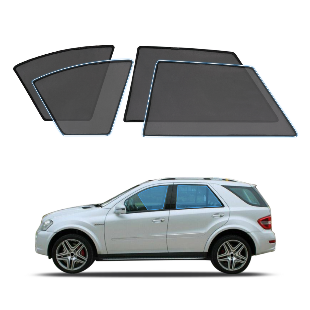 Magnetic Window Sun Shade for MERCEDES BENZ ML Class W164 2005-2011