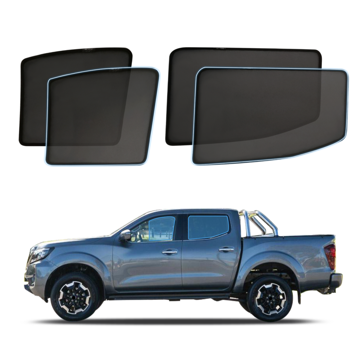 Magnetic Window Sun Shade for Nissan Navara NP300 D23 Dual Cab