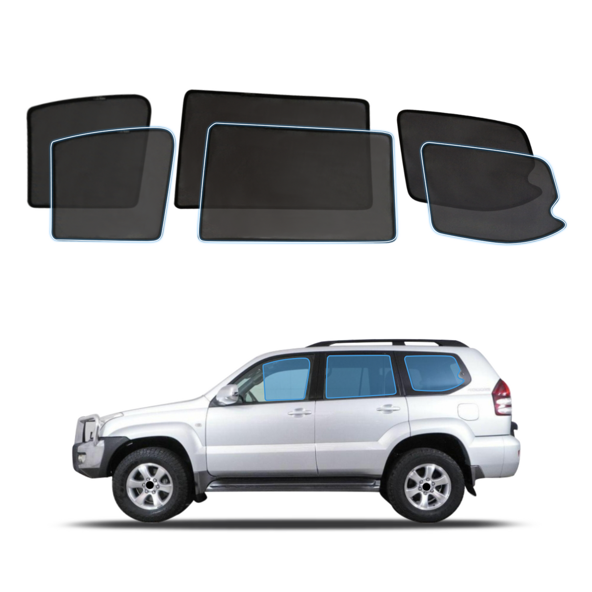 Magnetic Window Sun Shade for Toyota Landcruiser Prado 120 2003-2009