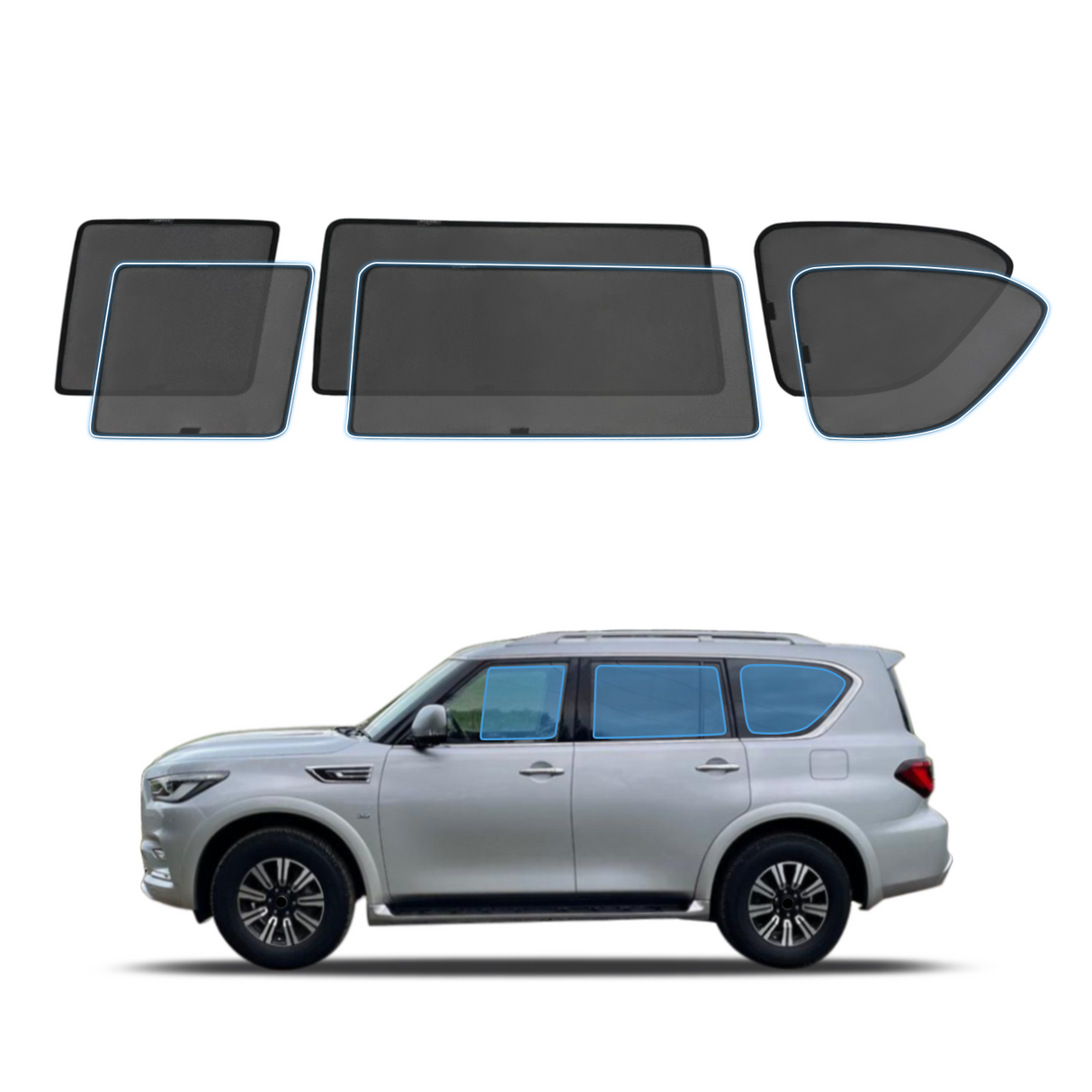 Magnetic Window Sun Shade for Infiniti QX80 Z62 2015-2019