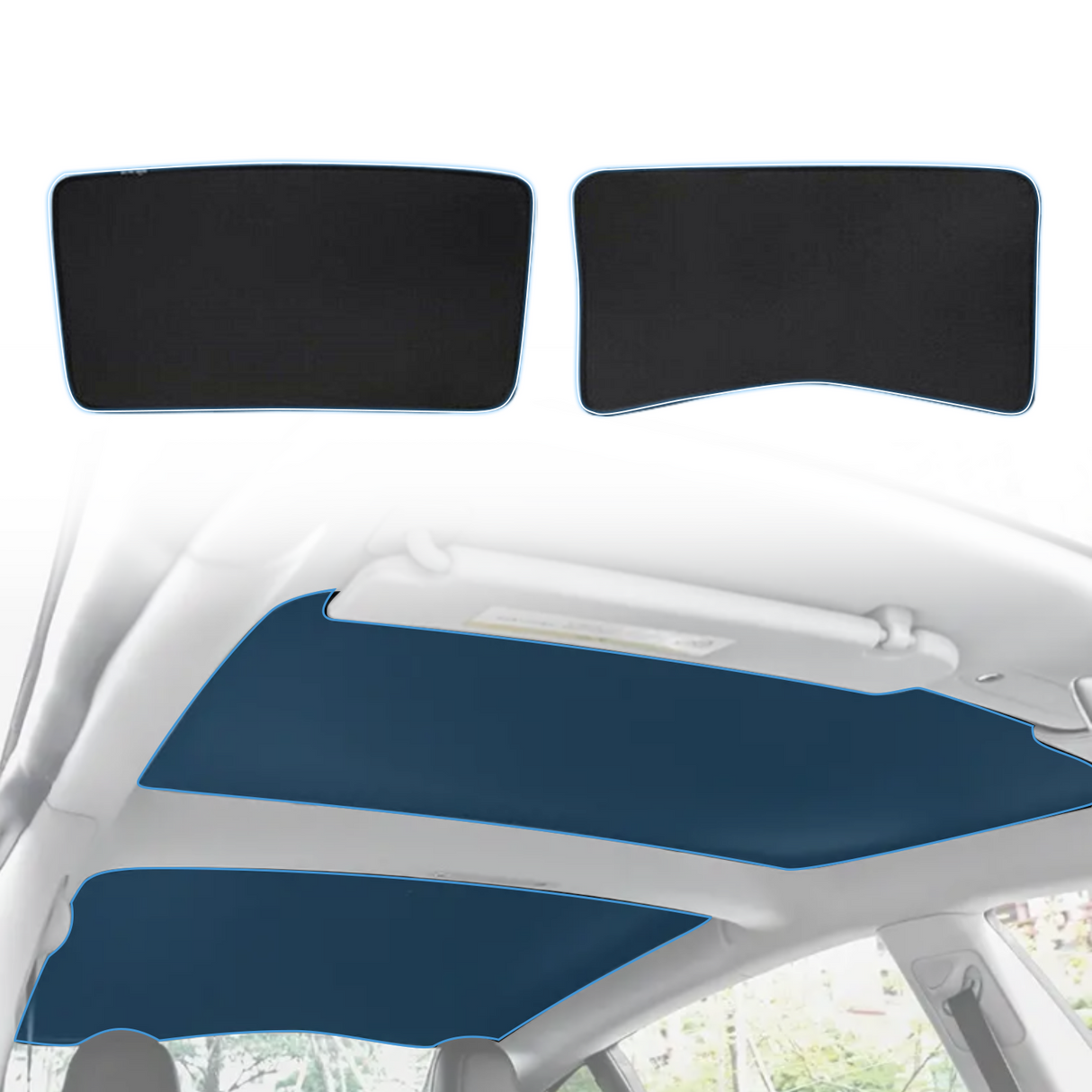 Magnetic Glass Roof Sunshade for Tesla Model 3