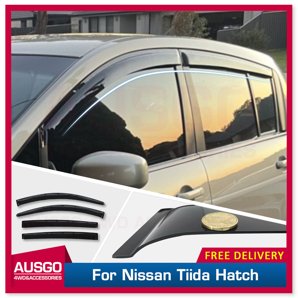 Weather Shields for Nissan Tiida Hatch C11 series 5dr 2006-2012