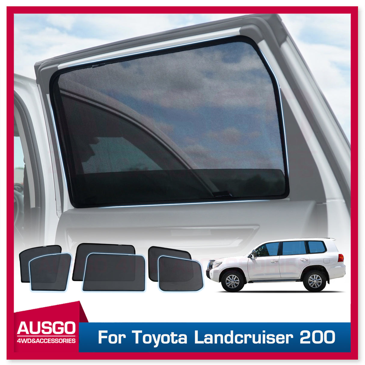 Magnetic Window Sun Shade for Toyota Land cruiser 200 LC200 2007-2021